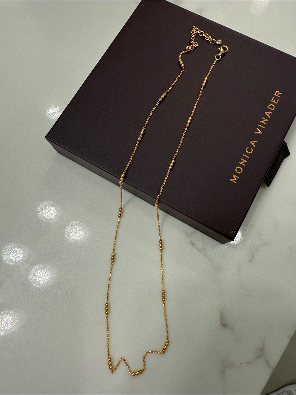 MONICA VINADER Delicate Gold Bead Station Necklace
